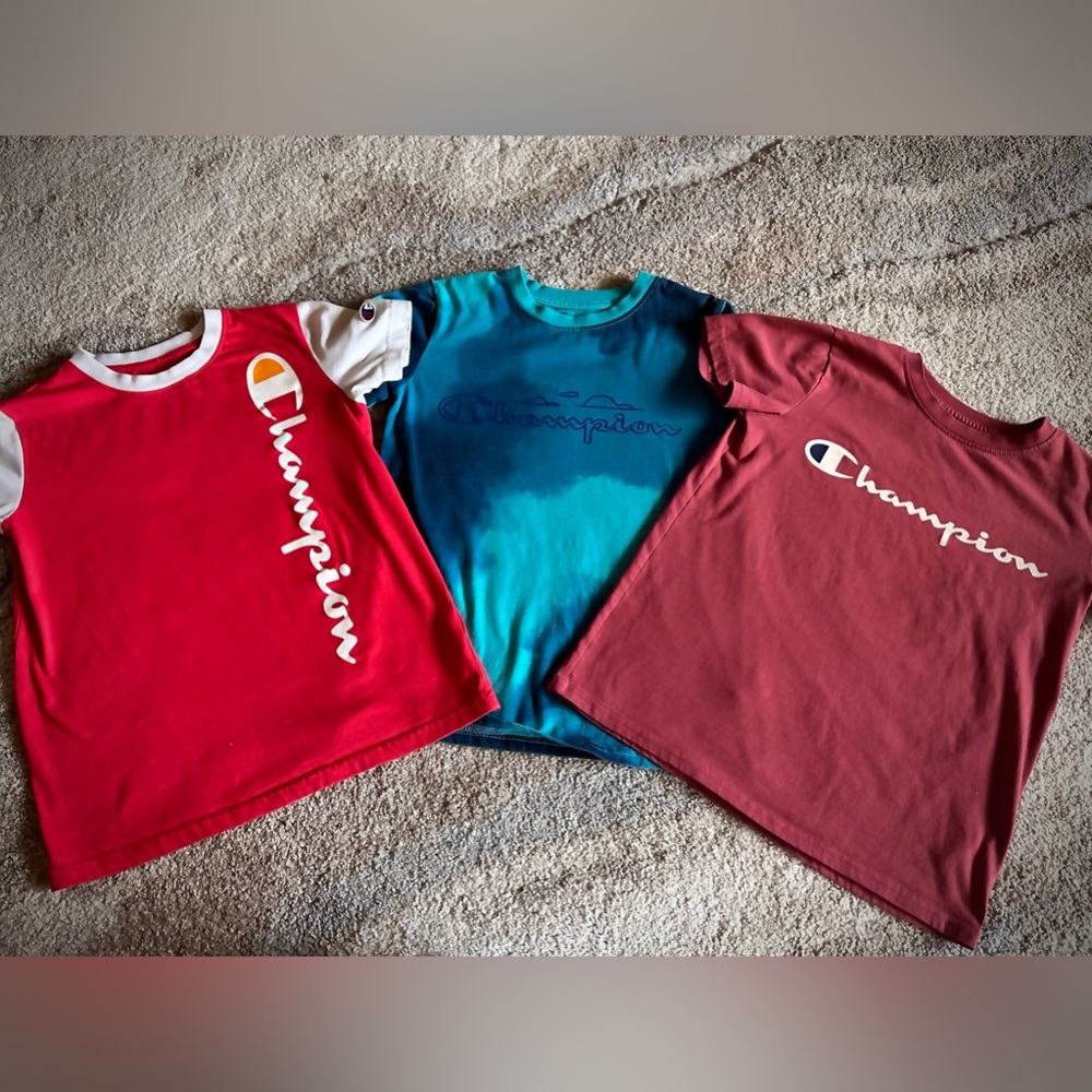 Pack of 3 Boys Champion Short Sleeve T-Shirts Size Small